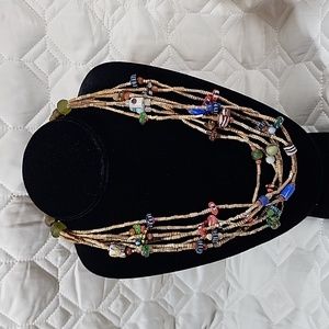 Vintage multi-color stones & beads necklace